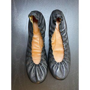 SEE BY CHLOE Women's Leather Ballet Flats Black Flexible Slip On Shoes Size 8.5